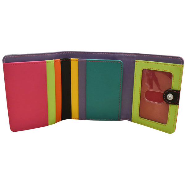 ili New York - Leather Color Block Tri-Fold Wallet