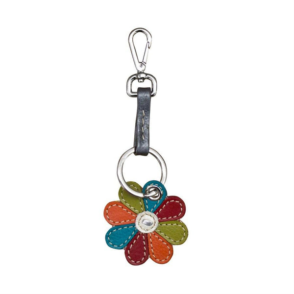 Leather Flower Keychain