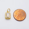 16K Gold Filled 12mm Clear Baguette CZ Bezel Charm
