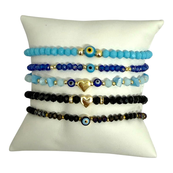 Adjustable Beaded Charm Bracelets from Greece