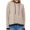 Jessie Color Block Hoodie In Latte/Navy