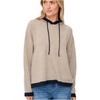 Jessie Color Block Hoodie In Latte/Navy