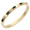 Goldtone Square Color Crystal Bangle Bracelet