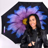 Purple and Blue Flower Double Layer Inverted Umbrella