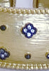 Hinged Textured Cuff Bracelet with Crystal Clover Detail