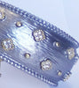 Hinged Textured Cuff Bracelet with Crystal Clover Detail