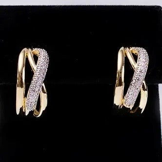 Crystal Crossover Statement Earrings