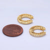 24K Gold Filled CZ Huggie Hoop Earings