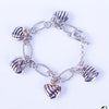 Silver and Gold Cable Heart Charm Bracelets