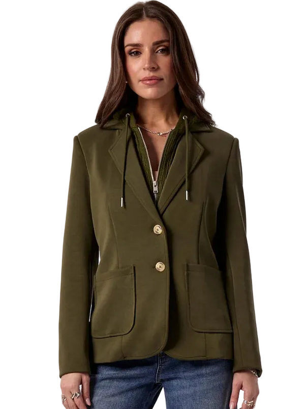 Toasty Knit Blazer with Hoody Cable Insert