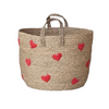 Hand Woven Seagrass Baskets With Hearts And Handles
