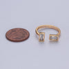 Minimalist Gold/ Cubic Zirconia Baguette Adjustable Ring