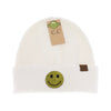 Rhinestone Smiley Face Cuffed Hat