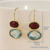 Ruby and Aqua Marine Faceted Earrings
