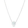Sterling Chain Or Gold Chain Blue Opal Hamsa Necklace