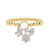 Lynn Star of David, Chai and Evil Eye Charm Bracelet