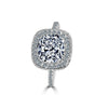 2CT Cushion Cubic Zirconia Halo Ring (size 7)