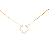 Delicate Sterling and CZ Clover Necklace