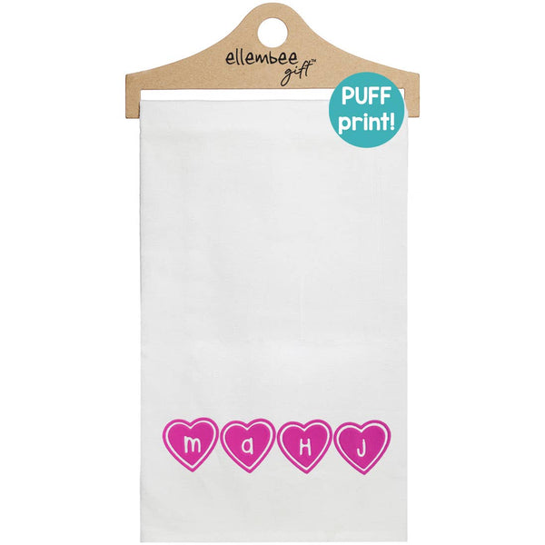 Puff Print M...A...H...J  w/ Hanger Tea Towel