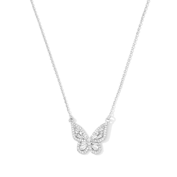 CZ Butterfly Pendant Necklace