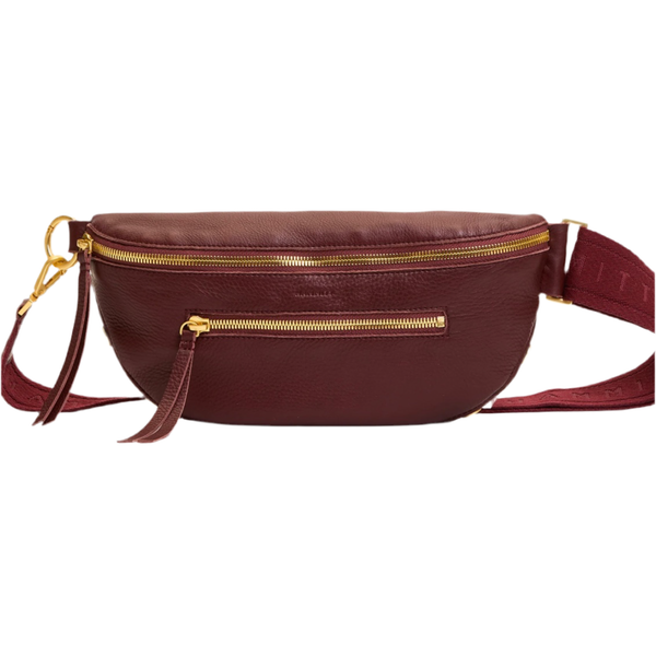 Charles Medium Crossbody In Cherrywood Pebble With Brushed Gold