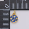 Mini Pave Blue Round Disc Charm