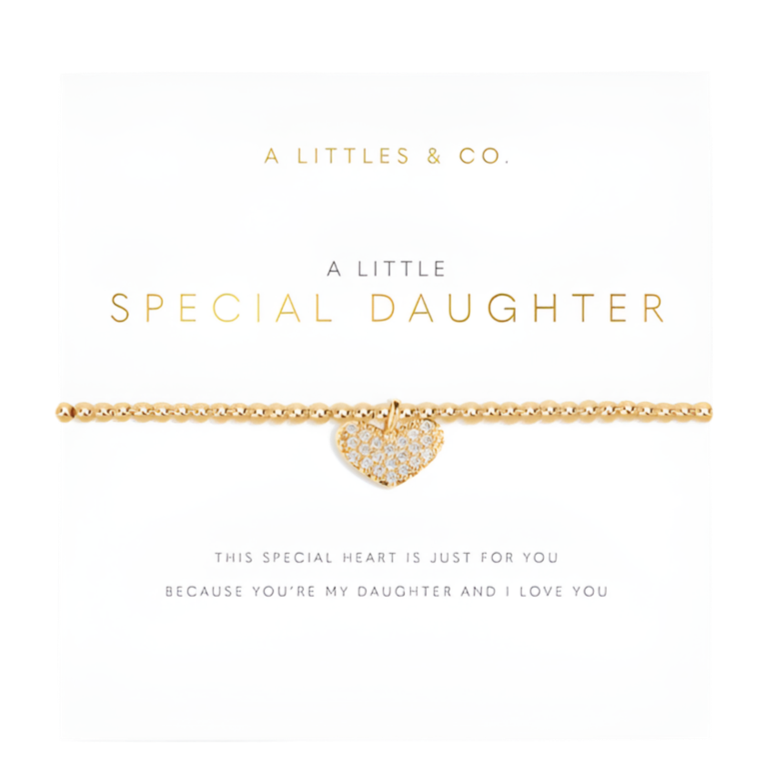 Special Daughter Stretch Beaded Heart Bracelet