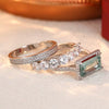 Set of 3 CZ and Stone Ring