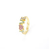 Adjustable Love Colorful Cz Micro Pave Ring