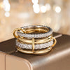 Two Tone Four Stacker Ring