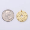 24K Gold Filled Disc with Star of David Charm