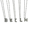 Mirror Chain Bubble Initial Necklace Silver or Gold