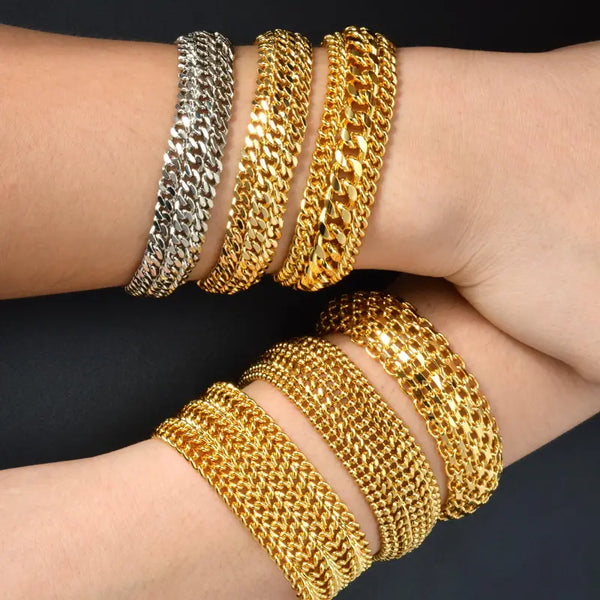 Multi Chain Gold Layered Bracelets