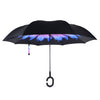 Purple And Blue Flower Double Layer Inverted Umbrella