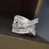 Criss-Cross CZ Baguettes Statement Ring