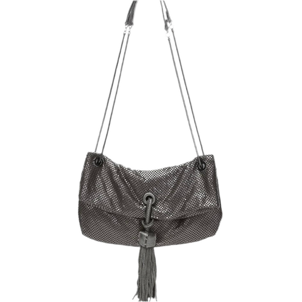 Vega Metallic Mesh Party Bag with Tassel