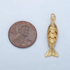 24K Gold Filled 30mm Orange CZ Textured Fish Charm
