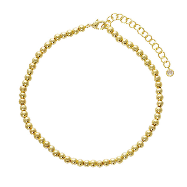 4mm Gold Dipped Metal Ball Anklet