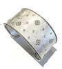 Wide Matte Bangle with CZs and Clovers