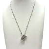 Mirror Chain Bubble Initial Necklace Silver or Gold