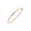 Gold Beaded CZ Accent Bangle