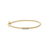 Gold Beaded CZ Accent Bangle