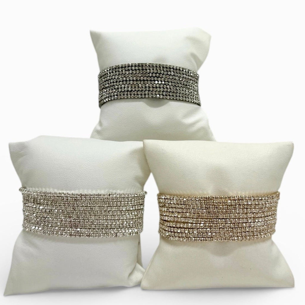 Set of Ten Crystal Stretch Bracelets