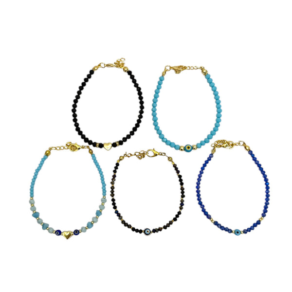 Adjustable Beaded Charm Bracelets from Greece
