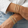Gold Beaded CZ Accent Bangle