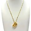 Mirror Chain Bubble Initial Necklace Silver or Gold