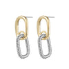 Two Tone Cable Paper Clip Earrings