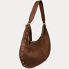 Brie Studded Suede Shoulder/Crossbody Bag