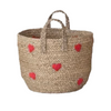 Hand Woven Seagrass Baskets With Hearts And Handles