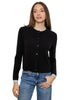 Design History Cashmere Cardigan In Black With Powder Blue Trim